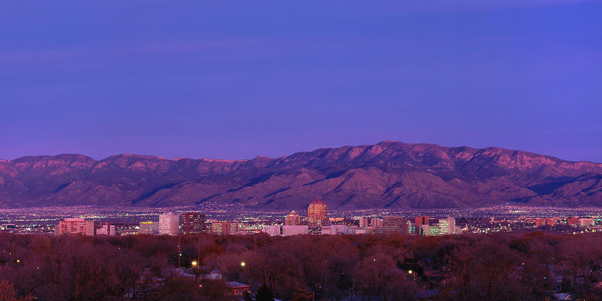Albuquerque view with Sandia's in background